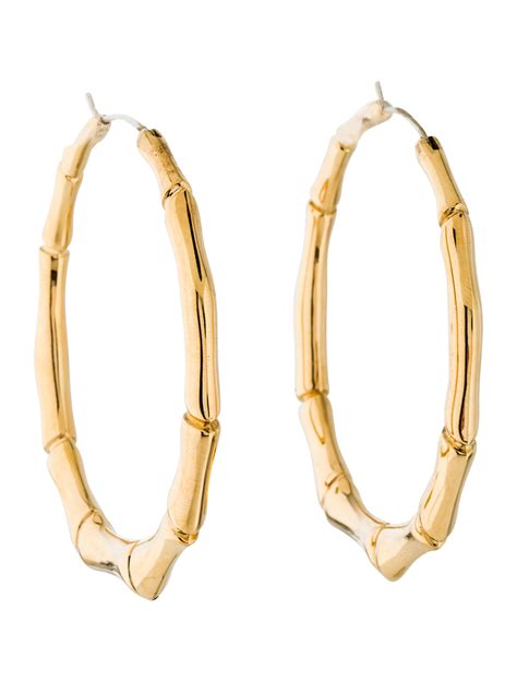 gucci bee stud earrings|gucci bamboo hoop earrings.